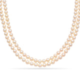 Vintage White Gold Pearl & Diamond Double-Strand Necklace