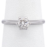 EGL Certified 18K White Gold 0.5262 Carat I VS1 Diamond Solitaire Ring Size 6.5