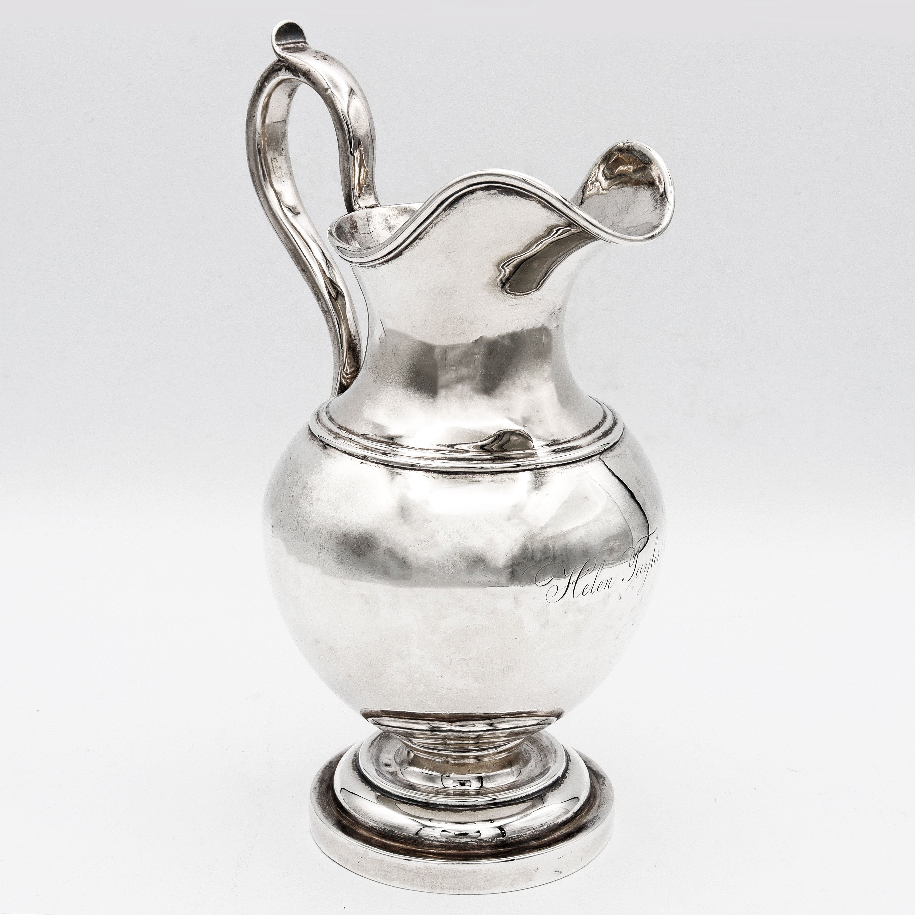 Jones Ball & Coin Boston Pure Silver Coin Sterling Silver Small Pitcher MONOGRAM