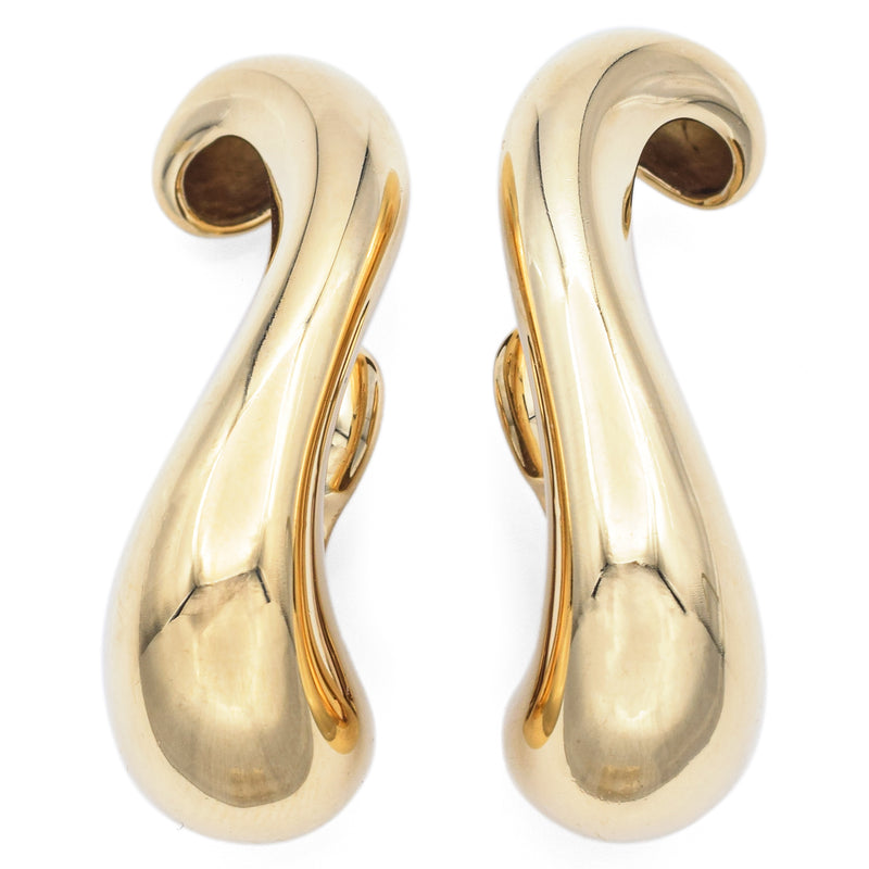 Georg Jensen Minas Spiridis 18K Yellow Gold Clip-On Drop Earrings