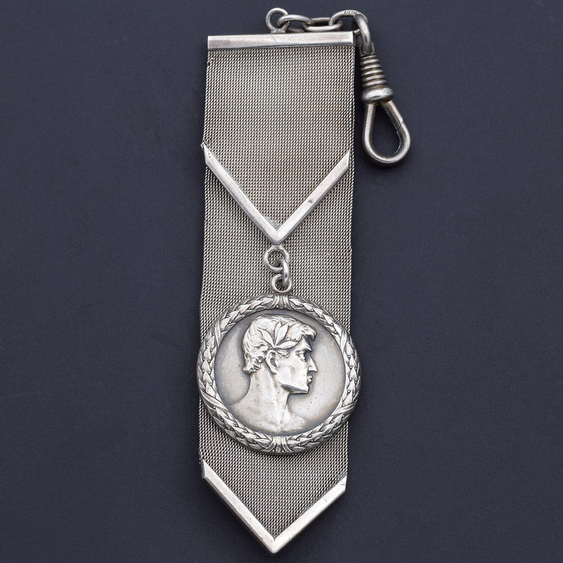 Antique 800 Silver Pocket Watch Medal Fob
