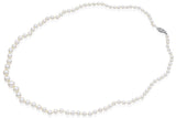Vintage 14K White Gold Pearl Beaded Strand Necklace