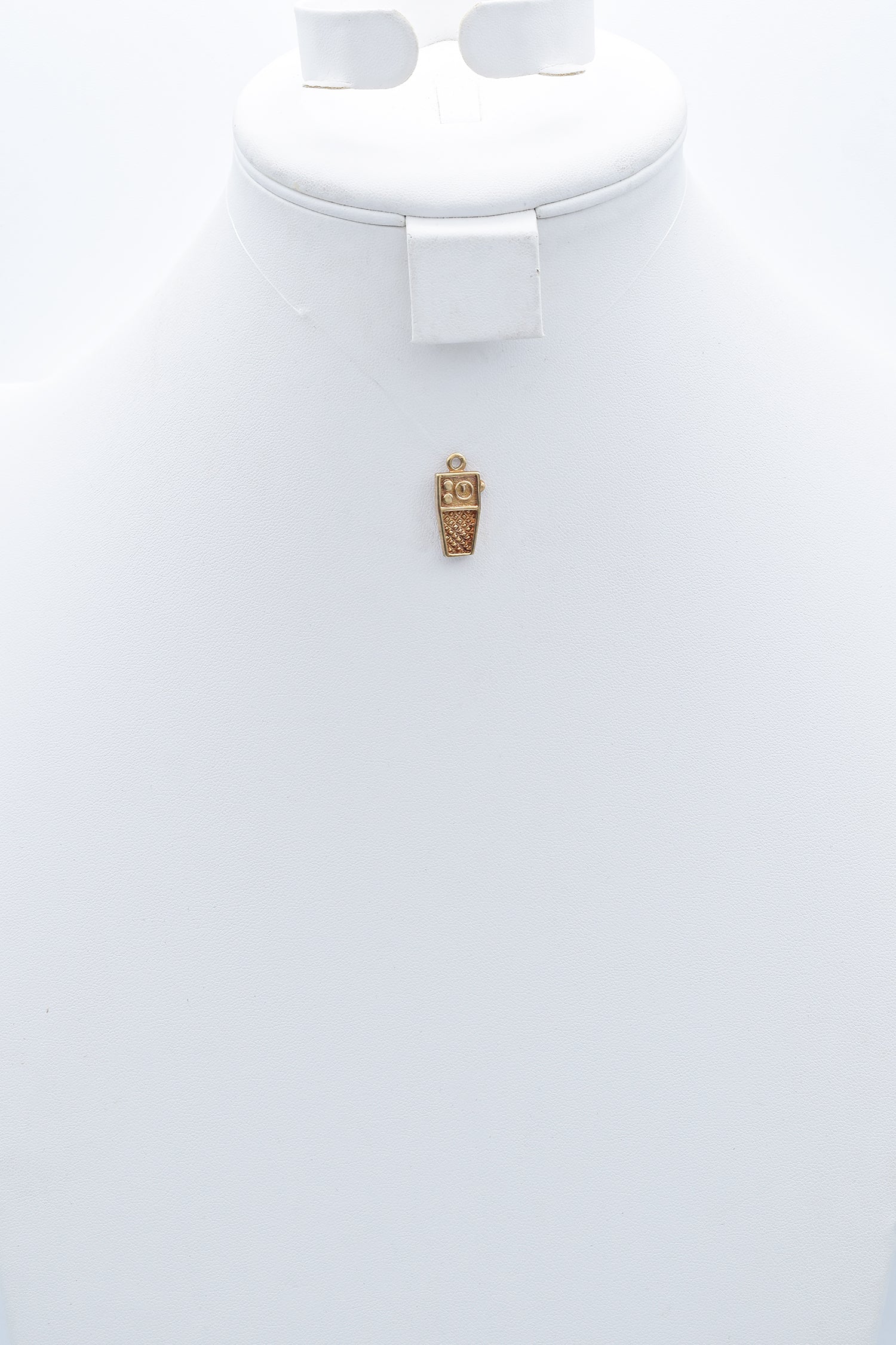 Vintage 8K Yellow Gold Intercom Charm Pendant