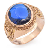 10K Yellow Gold Lab Blue Spinel Cincinnati College Class of 1963 Ring