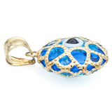 Vintage 14K Yellow Gold Evil Eye Blue Glass Charm Pendant