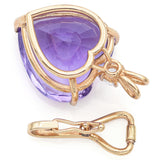 Estate 14K Yellow Gold 19.62 Ct Amethyst & CZ Pendant + Enhancer Bail