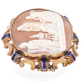 Antique Yellow Gold Cameo Paris Hector Trojan Pleading to Fight Brooch