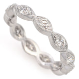 Vintage Platinum Diamond Wedding Eternity Band