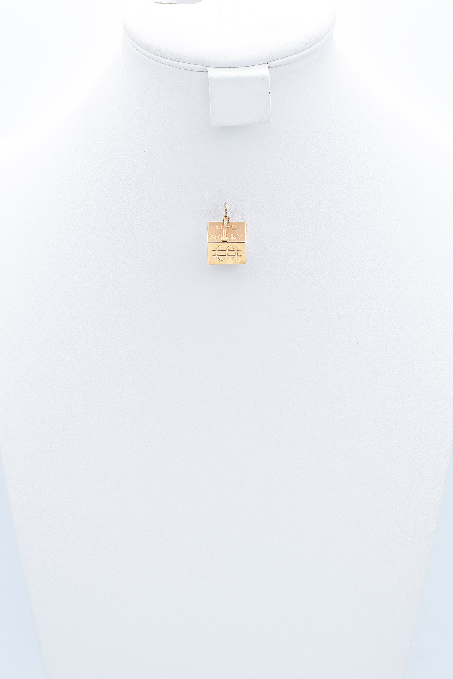 Vintage 14K Yellow Gold Mad Money Cube Charm Pendant