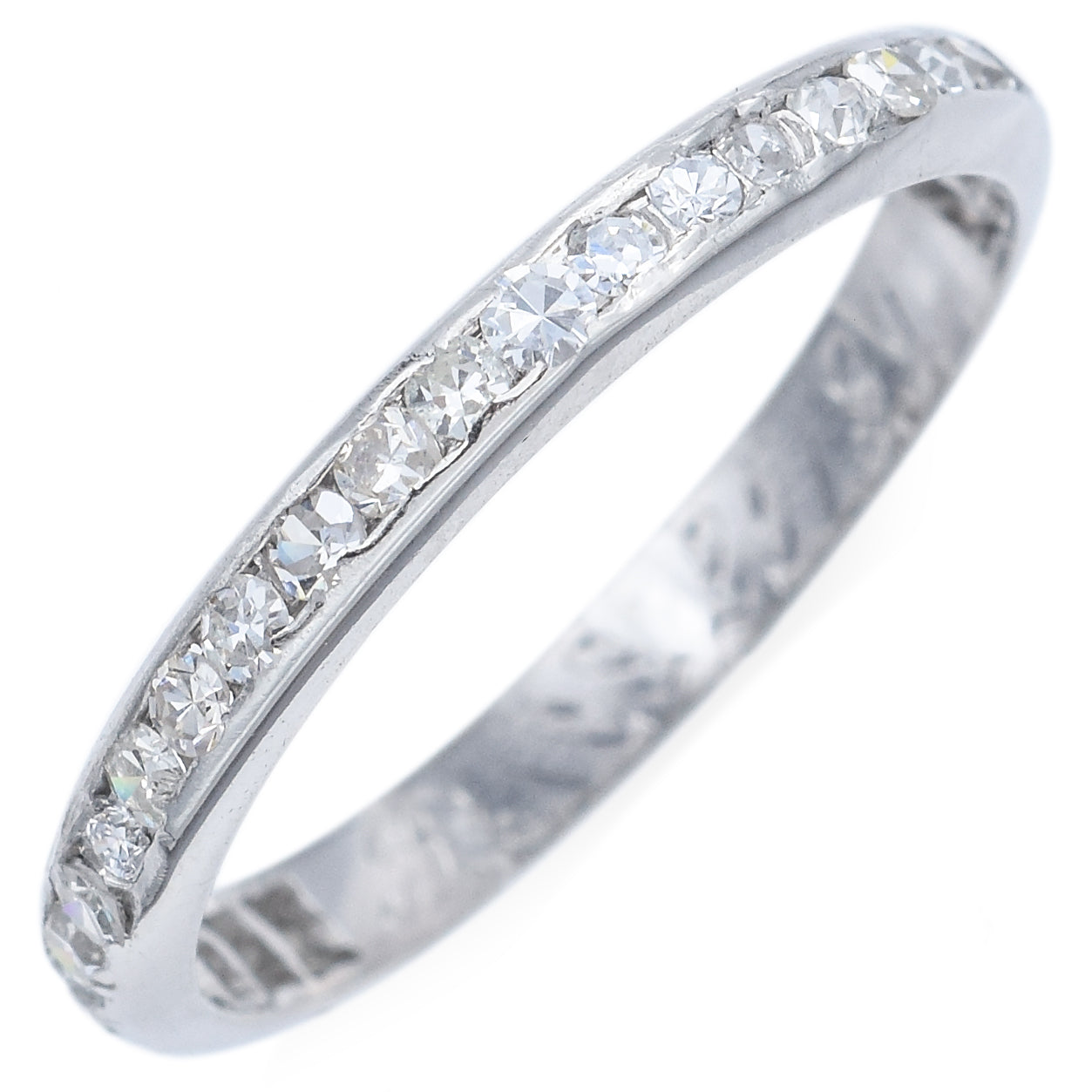 Vintage 900 Platinum 0.27TCW Diamond Semi-Eternity Band Ring Size 6.25