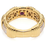 Roberto Coin Appassionata 18K Yellow Gold Diamond Ruby Woven Band Ring