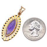 Vintage 14K Yellow Gold 7.14 Ct Amethyst Marquise Pendant