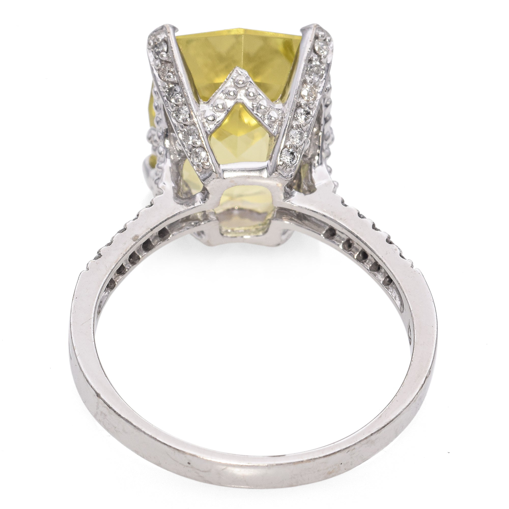 Effy 14K White Gold 10.5 Ct. Lemon Quartz Diamond Cocktail Ring