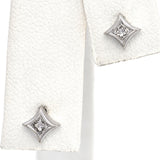 14K White Gold Kite Diamond Stud Earrings