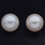 Estate 14K Yellow Gold Pearl Stud Earrings 8 mm