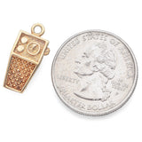 Vintage 8K Yellow Gold Intercom Charm Pendant