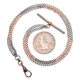 Antique Platinum and 14K Rose Gold Pocket Watch Chain