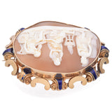 Antique Yellow Gold Cameo Paris Hector Trojan Pleading to Fight Brooch