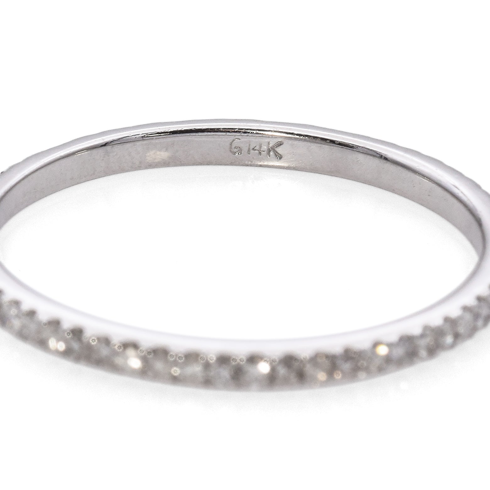 14K White Gold 0.3 TCW Diamond Eternity Wedding Band Ring