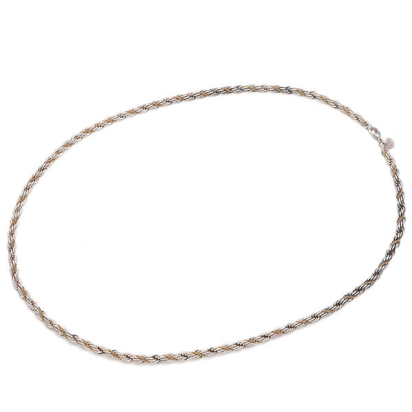 Tiffany & Co.18K Yellow Gold and Sterling Silver Twist Rope Chain Necklace 24"