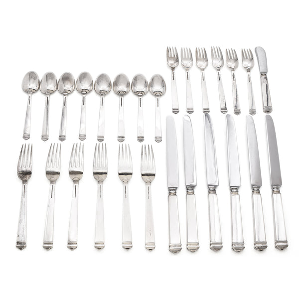 1934 Tiffany & Co. Sterling M PAT. HAMPTON 27 Piece Flatware Set