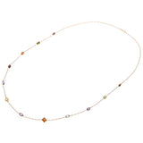 14K Yellow Gold Multi Stone Necklace 36 Inches