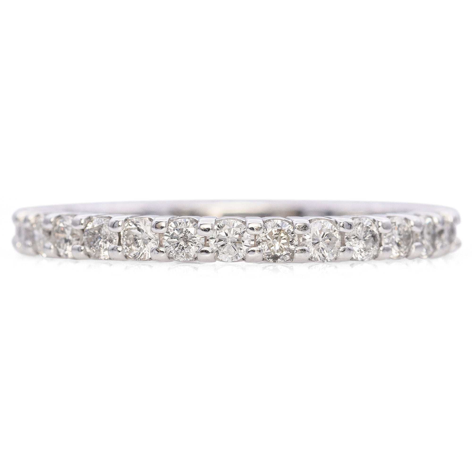 14K White Gold 0.93 TCW Diamond Eternity Wedding Band Ring