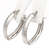 Estate950 Platinum Hammered Semi-Huggie Latch Back Earrings