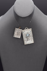 2 Sterling Silver & 1 SP Diamond Garnet Elk, My Companion, Austria Coin Pendants