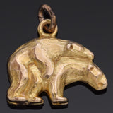 Vintage 10K Yellow Gold Polar Bears Charm Pendant