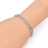 Estate 14K White Gold 4 TCW Diamond Circle Link Bracelet