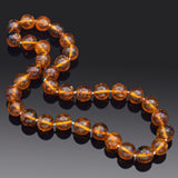 Vintage Baltic Amber 17.5-18.5 mm Round Ball Beaded Strand Necklace 25 Inches