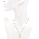 Vintage 10K Yellow Gold Green 6.33 Ct. Synthetic Green Spinel Pendant Necklace