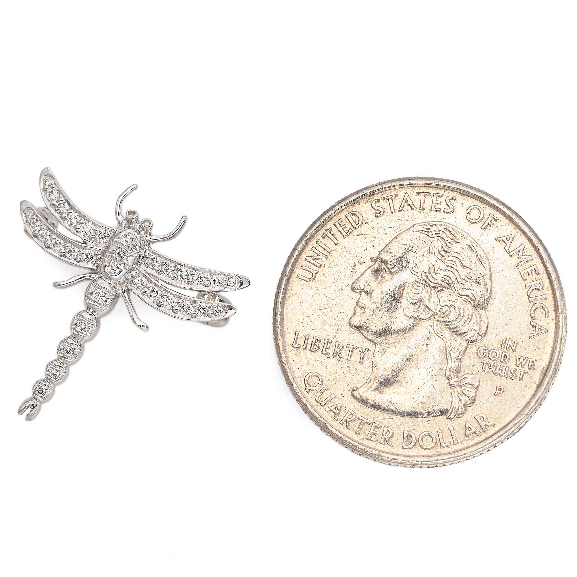 Vintage Tiffany & Co. 950 Platinum Diamond Dragonfly Brooch