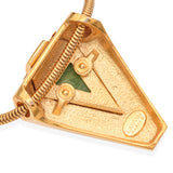 Vintage Lanvin Gold Plated Snake Chain Triangle Pendant Necklace