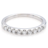 14K White Gold 0.27 TCW Diamond Semi-Eternity Band Ring Size 5.25