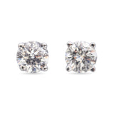 14K White Gold Diamond Stud Earrings