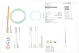 GIA 120.09CtTranslucent Mottled Green White Grade A Jadeite Jade Bangle Bracelet