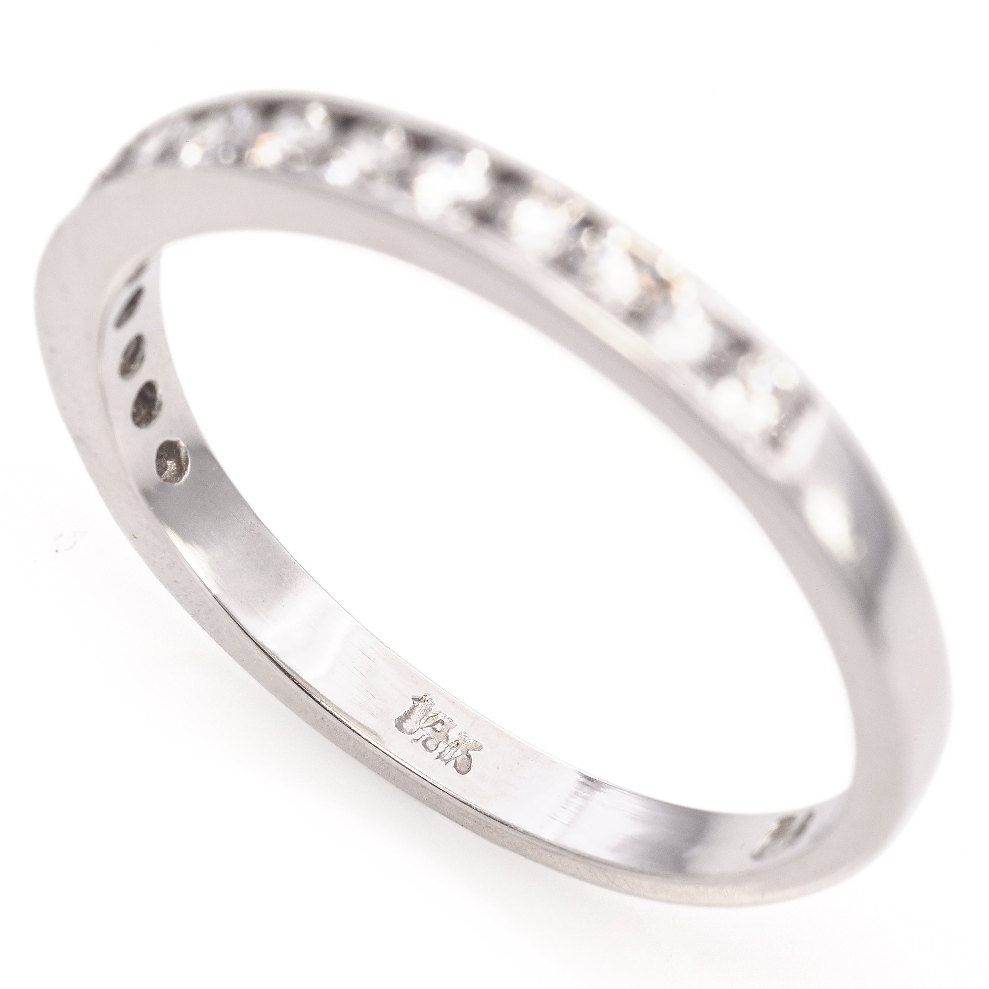 14K White Gold 0.24 TCW Diamond Half Eternity Band