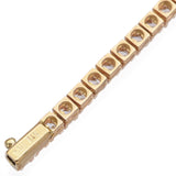 Estate 14K Yellow Gold 3.24 TCW Diamond Tennis Bracelet