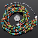 Vintage Rocki Gorman Multi-Stone Sterling Silver Multi-Strand Beaded Necklace