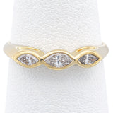 Tiffany & Co 18K Yellow Gold 0.38 TCW Diamond Marquise Three-Stone Band Ring