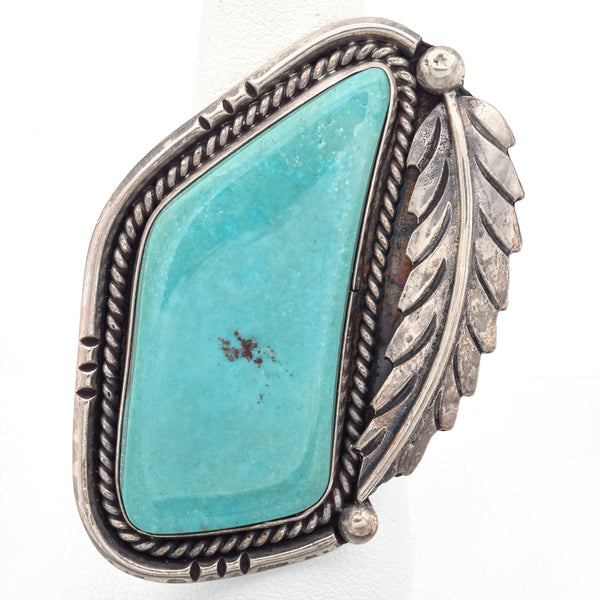 Vintage Sterling Silver Turquoise Southwestern Ring Size 8.5 - Fred Harvey Box