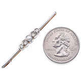 Antique 14K Yellow & White Gold Diamond & Pearl Bar Brooch Pin