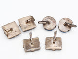 Lot of 3 Sterling Silver Multi-Stone Cufflinks