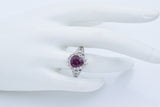 Estate 18K White Gold 3.00 Ct Purple Cuprian & 1.00 TCW Diamond Ring Size 9