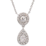 14K White Gold 1.05 TCW Diamond Pendant Necklace