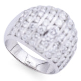 Estate 14K White Gold 4.01 TCW Diamond Dome Ring Size 9