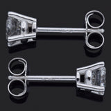 14K White Gold 0.65 TCW Natural Diamond Round Stud Earrings 4.5 mm