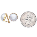 Vintage 14K Yellow Gold Mabe Pearl Clip-On Earrings